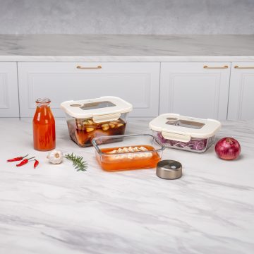 蘿拉廚房 | 美國SealVax玻璃真空盒(1大+2中)含真空機 | 玻璃真空盒