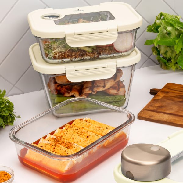 蘿拉廚房 | 美國SealVax玻璃真空盒(1大+2中)含真空機 | 玻璃真空盒