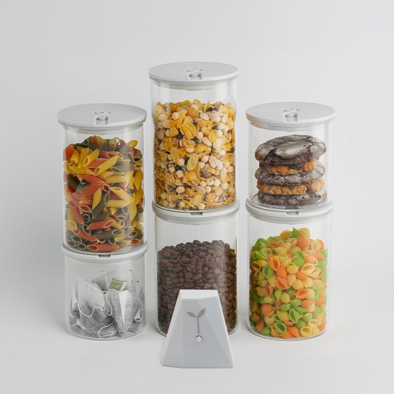 蘿拉廚房 | 玻璃真空罐組(4大+2小)含VOYD真空機 | 真空保鮮罐｜沙拉罐｜隔夜燕麥罐｜保存容器｜食物保鮮