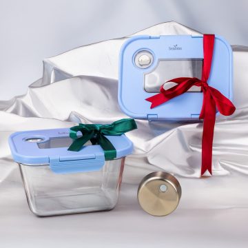 玻璃真空盒組(1大+1中)含SeasonSeal雙模式真空機 - 藍色冬季版 玻璃真空盒組(1大+1中)含SeasonSeal雙模式真空機 - 藍色冬季版