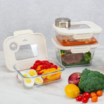 玻璃真空盒(1大+2中)l米色+SEASON•SEAL真空機 | 真空保鮮盒 | 醃肉神器 | 密封盒推薦 | 保存容器 玻璃真空盒(1大+2中)l米色+SEASON•SEAL真空機 | 真空保鮮盒 | 醃肉神器 | 密封盒推薦 | 保存容器