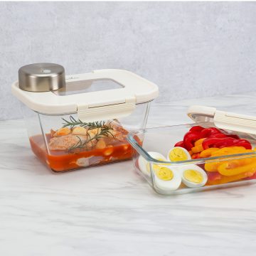 玻璃真空盒(1大+1中)米色+SEASON•SEAL真空機 | 真空保鮮盒 | 醃肉神器 | 密封盒推薦 | 保存容器 玻璃真空盒(1大+1中)米色+SEASON•SEAL真空機 | 真空保鮮盒 | 醃肉神器 | 密封盒推薦 | 保存容器