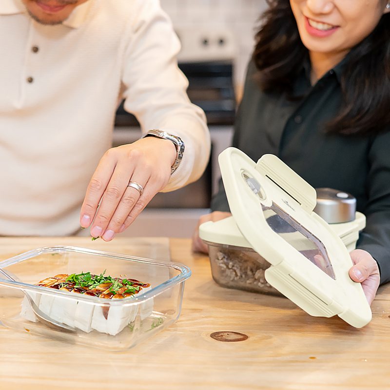 玻璃真空盒(中)米色+SEASON•SEAL真空機 | 真空保鮮盒 | 醃肉神器 | 密封盒推薦 | 保存容器 玻璃真空盒(中)米色+SEASON•SEAL真空機 | 真空保鮮盒 | 醃肉神器 | 密封盒推薦 | 保存容器