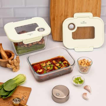 玻璃真空盒(1大+1中)米色+SEASON•SEAL真空機 | 真空保鮮盒 | 醃肉神器 | 密封盒推薦 | 保存容器 玻璃真空盒(1大+1中)米色+SEASON•SEAL真空機 | 真空保鮮盒 | 醃肉神器 | 密封盒推薦 | 保存容器