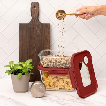 玻璃真空盒(1大+1中)棕色+SEASON•SEAL真空機 | 真空保鮮盒 | 醃肉神器 | 密封盒推薦 | 保存容器