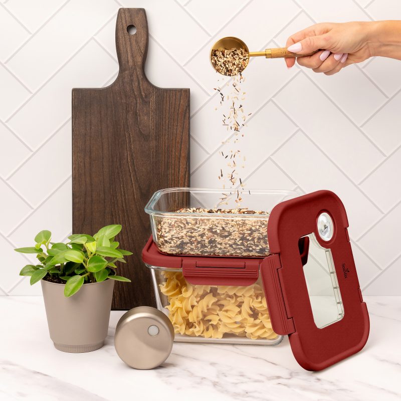 玻璃真空盒(1大+1中)棕色+SEASON•SEAL真空機 | 真空保鮮盒 | 醃肉神器 | 密封盒推薦 | 保存容器