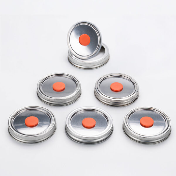 DSC04198-6lid-no-device MasonSeal寬口梅森罐不鏽鋼蓋-6入組