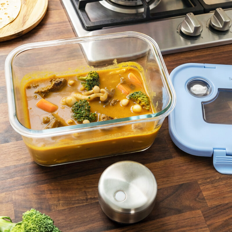 玻璃真空盒(1中)含SeasonSeal雙模式真空機 - 藍色冬季版