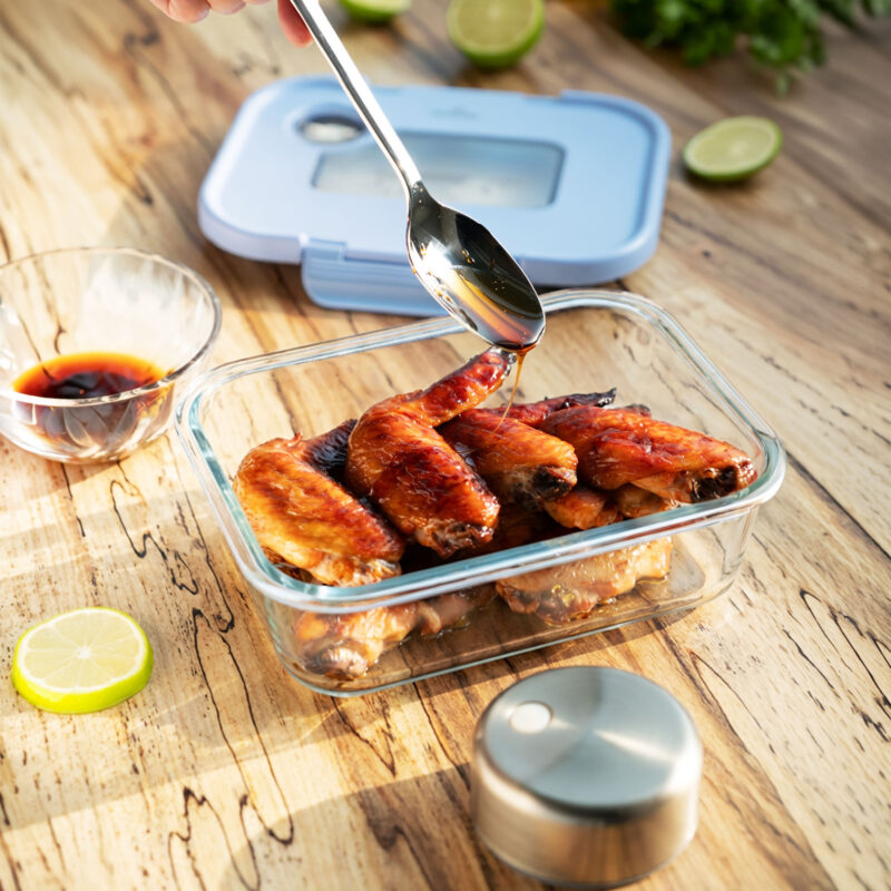 玻璃真空盒(1中)含SeasonSeal雙模式真空機 - 藍色冬季版