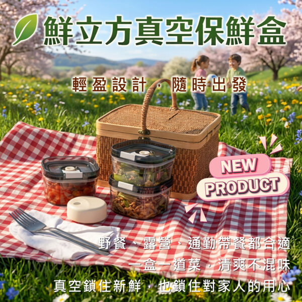 鮮立方真空盒3入組含真空機